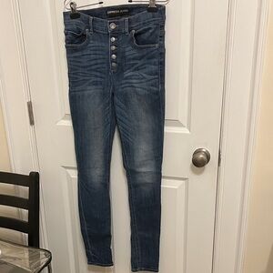 Express High Rise Dark Blue Jeans